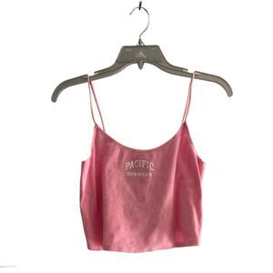NWT Pacific Sunwear pink logo crop tank size XL 98 % cotton